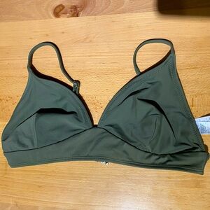 Army green bikini top